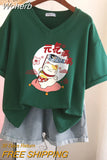 100% Cotton M-6XL T Shirt Japanese Cartoon Anime Tshirt Short Sleeve Women's Top Summer Couple V Neck Oversized T Shirts-Outfit