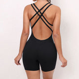 Woherb Honey Peach Hip Without Embarrassment Line Yoga Fitness Jumpsuit Show Back Up Hip Sports Jumpsuit Dancing Woman-Outfit