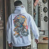 Boys Cool Men Hip Hop Hoodies Japanese Casual Sweatshirts Streetwear Men Women Loose Pullover Harajuku Devil Hoodie