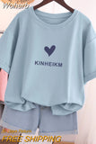 100% Cotton L-5XL T Shirt Plus Size Tshirt Short Sleeve Cartoon Women Top Summer Sweet Couple O Neck Oversized T Shirts-Outfit