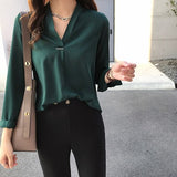Plus Size Women Tops Women Chiffon Blouse Casual Long Sleeve Shirt Elegant Shirts Fashion Womens Tops and Blouses 1681
