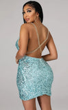 Sexy Fashion Chain Strap Sequin Midi