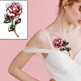 Beautiful Rose Flowers Body Art Neck Abdomen Waterproof Fake Tattoo Sexy for Woman Men Flash Temporary Small Size Tattoo