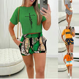 Temperament Leisure And Comfortable Summer Printed Trousers Suit-Outfit