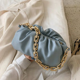 Luxury Designer Cloud Clutch Bag 2020 Hot New Trendy Fashion Ladies Thick Chain Shoulder Bag Soft PU Women Handbag