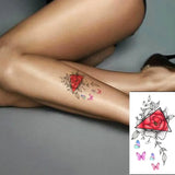 Beautiful Rose Flowers Body Art Neck Abdomen Waterproof Fake Tattoo Sexy for Woman Men Flash Temporary Small Size Tattoo