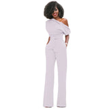 Solid Color Collar Button One-piece