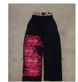 New Popular Fake Two Wide Leg Trousers Print Series Of Young Couples Round-Collar