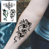 Waterproof Temporary Tattoo Sticker Pirate Ship Skull Flag Tatoo Water Transfer Fake Tatoo Flash Tatto Woman Man Kid 14.8*21