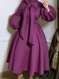 Formal Puff Sleeves Tied Cocktail Party