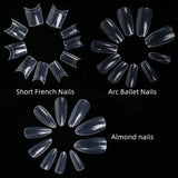500PCS White Clear V Straight Round End Full Half Acrylic Ballet Coffin French False Nails Tips Fake Toenail Tip