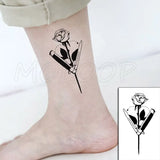 Waterproof Temporary Tattoo Stickers Black Somnus Flower Plant Small Size Tatto Flash Tatoo Fake Tattoos for Man Kid Girl