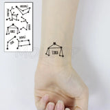 Water Transfer Tattoo Sexy Black Letter Lifeline Tattoo Body Art Waterproof Temporary Fake Flash Tattoo for Man Woman