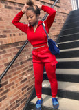 Casual Zipper Long Sleeve Hoodies and Sweatpants 2 Piece
