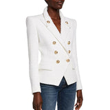 QUALITY Newest 2022 Designer Jacket Women's Double Breasted Lion Buttons Slim Fitting Tweed