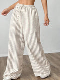 Loosely Tight Waist Striped Casual Straight Women's