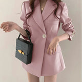 Shoulder Loose Thin Black Small Suit Jacket Woman 2025 New Korean Long-Sleeved Suit