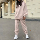 Piece Set Casual Fleece Tracksuit Women Winter 2021 Women's Sets Oversized Hooded Long Sleeve Hoodie Sport Pants Lady