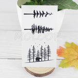Tattoo Sticker Pine Tree Christmas Plant Black Hand Body Art Water Transfer Temporary Fake Tatto Flash Tatoo for Kid Girl