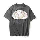West Kids See Ghosts Oversize Men T Shirt Tour Commemorative Printed Retro Loose Harajuku Crew Neck Short Sleeve