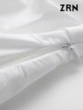 Gathered Bustier Tops for Women, Straight Neck, Side Zipper, Female Camis, Sexy Fashion-Outfit
