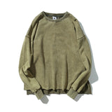 Autumn Loose Vintage Washed Solid Round Neck Hooded Street Wind Terry Thin Section Hoodie Pure Cotton Casual