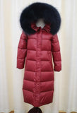 Natural Raccoon Fur Collar Hooded Winter Down Jacket Women 90% White Duck Down Thick Warm Park Female Long Snow