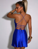 Lace-Up Back Strap Short Party