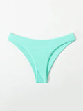 Solid Nylon Sexy Bikini Women's Swimsuit 2021 New Arrival Mid Waist Separate Swimwear Summer Brazilian Bikinis