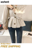Women S-4XL Pure Tender Tunic Minimalist Fashion Autumn Crops Fit Harajuku Classy Student Streetwear V-neck New All-match-Outfit