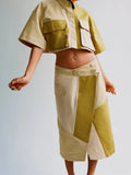 2023 Women Summer Wide Leg Pants Fashion Loose Patchwork Drawstring Bow Female Elegant Street Pant Trousers Clothing-Outfit
