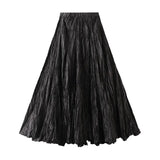Spring New Sister Wind High-Level Feeling Hundred Folds Loose Thin Swing Skirt Leisure A Skirt