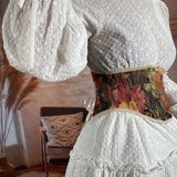 New Oil Painting Rich And Expensive Peony Flower Short Girded Waist 16Cm3 Buckle Fish Bone Support Waist Seal Lolita Waist