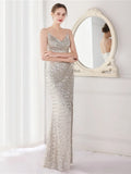 Formal Sequins Strap Slit Mermaid Evening