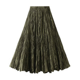 Spring New Sister Wind High-Level Feeling Hundred Folds Loose Thin Swing Skirt Leisure A Skirt