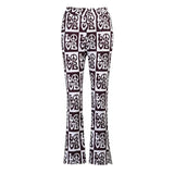 Split Side Flare Pant Women Letter Women Autumn Slim Streetwear High Waist Trousers 2020 Fashion Female