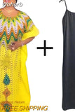 Dresses for Women Vetement Femme 2023 Dashiki Embroidery Print Boubou Robe Africain Femme Abaya Dubai Long Kaftan Dress-Outfit