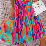 Winter Sleeveless Printed Halter Short Dress for Women New Women's Clothing Elegant Sexy Loose Mini Dress-Outfit