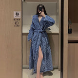 Robes Women Winter Thick Warm Midi Home Sleepwear Cozy Night Sexy Clothing Korean Fashion Tender Ropa Mujer Casual New-Outfit