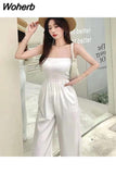 Europe and America Concise Sexy Elegant One-shoulder Pure Color Asymmetric Comfortable Jumpsuit Elegant Woman Jumpsuit 601-1-Outfit