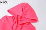Kliou autumn new women hooded zipper pocket long sleeve tops sporty leggings matching set workout bodycon casual stretchy