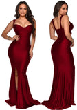 Formal Strap Sleeveless Solid Silt Evening