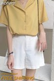 Colors Shirts Women Summer Thin Camisas Mujer Tops All-match Fashion Elegant Harajuku Solid Minimalist Holiday Aesthetic Chic-Outfit