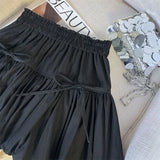 Y2K Bow White Mini Skirt for Women Cute Kawaii Pleated Fluffy Skirts Woman 2024 Summer A-Line Skirt with Shorts Female-Outfit