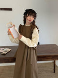Sleeve Midi Dress for Women Retro Autumn Clothing Bows Baggy Sweet Cute Japan Style Harajuku Students New Vestidos Vintage-Outfit