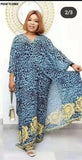 Piece Set Women Tracksuit Summer Clothes African Dresses for Women Chiffon Print Long Dress Top Wide Leg Pants Suits Outfits-Outfit