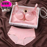 Lingerie Brassiere Seamless and Rimless Underwear Beautiful Flower Sexy Lace Floral Bra