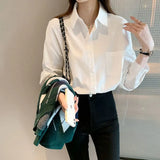 Woherb Shirt Female Long Sleeve Korean Version Design Sense Small Summer New Women's Salt Department Wear Shirt Female Jacket-Outfit