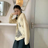 Sweaters Women Loose Casual Fashionable O-Neck Knitting Solid Simple Korean Style Chic Daily Autumn Trendy Long Sleeve
