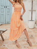 Long Bohemian Print Strap Loose Casual